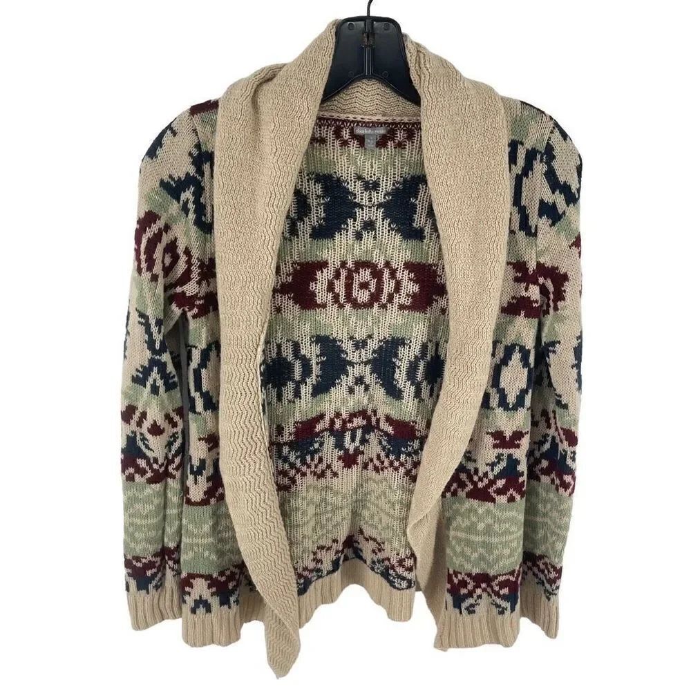 Charlotte Russe Women's Cardigan Sweater Open Front Acrylic Knit southwestern Sm